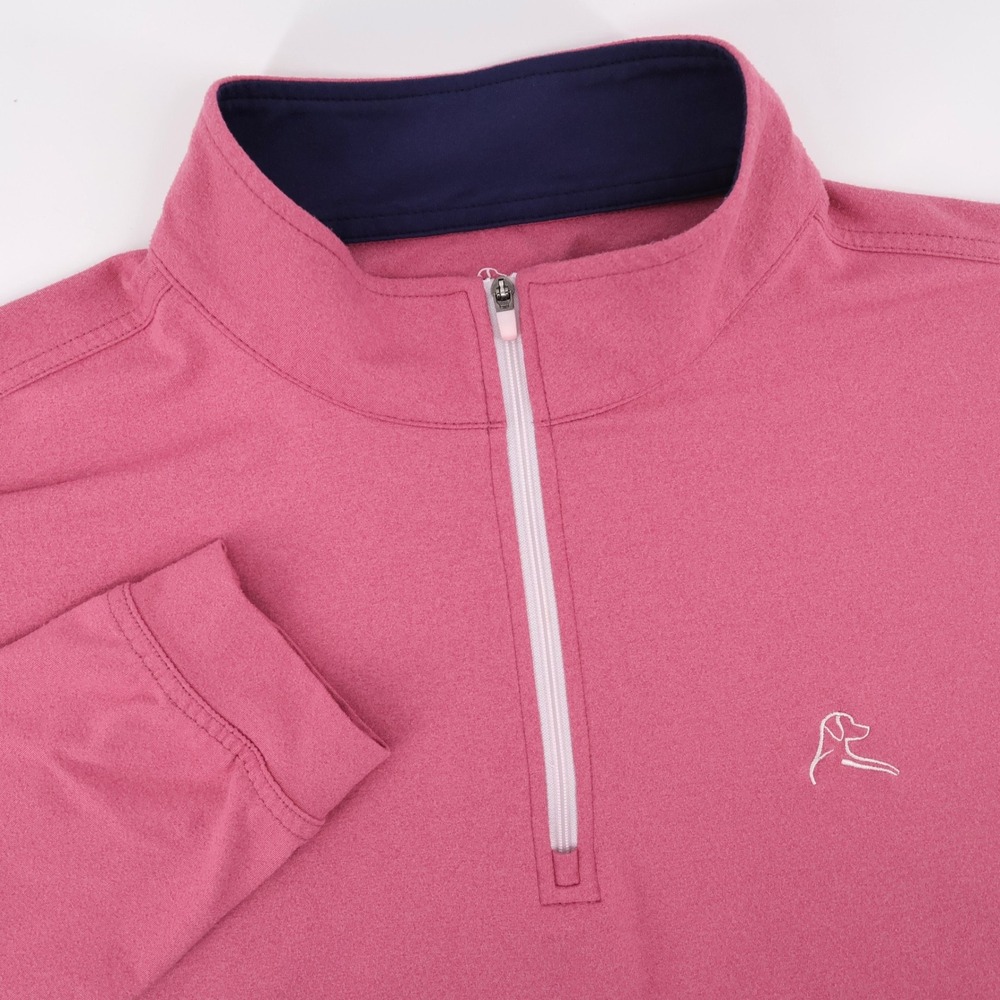 Rhoback Performance 1/4 Zip Pullover Pink Long Sleeve Mens L